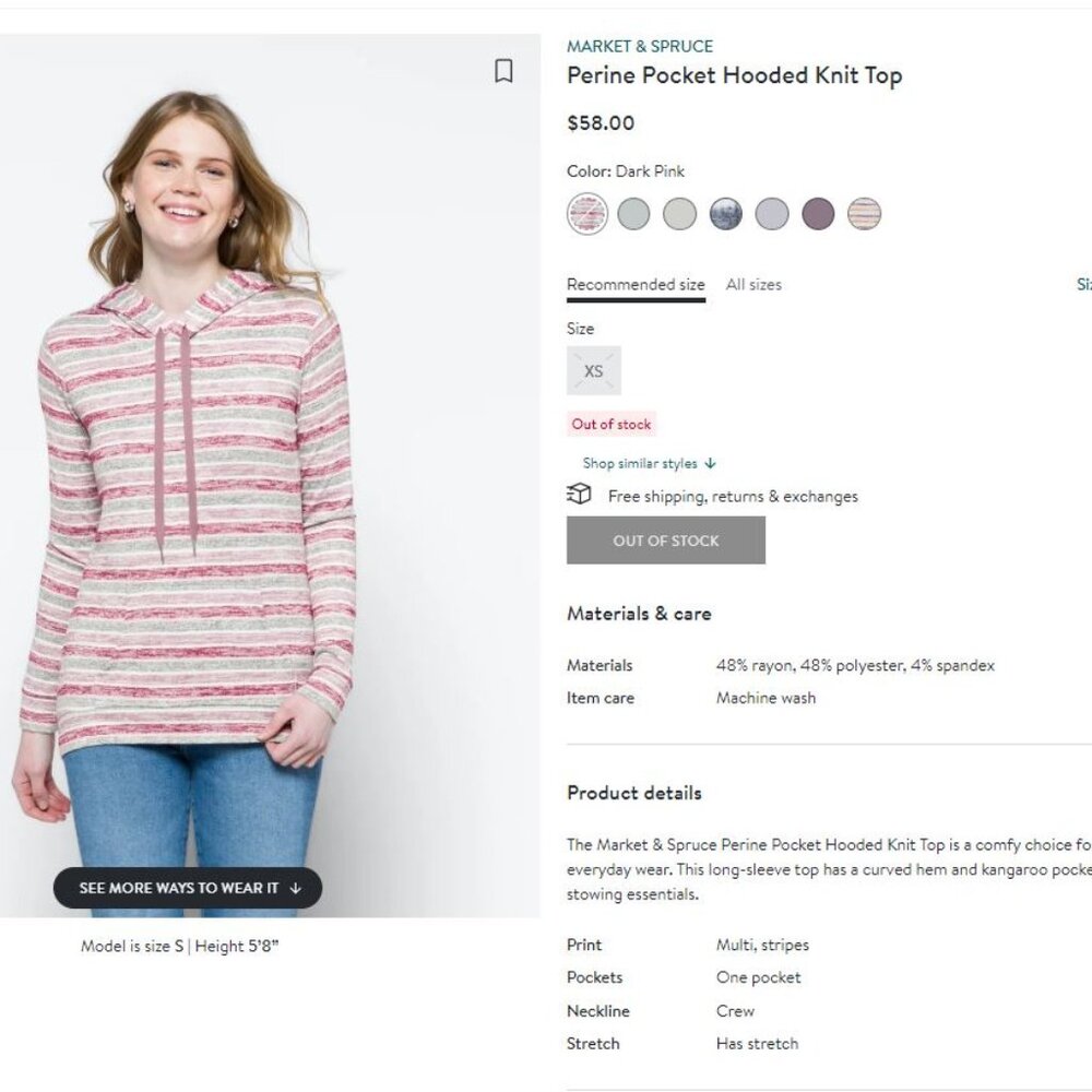 Market & Spruce - Perine Pocket Hooded Knit Top